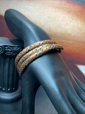 Nepal Tibet Silver Copper Brass Cuff Bracelets Set of 3 Pattern 1